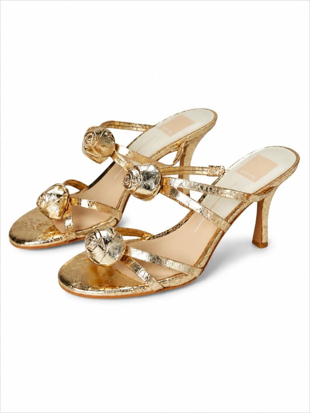 Dolce Vita Women's Linzy Florette Leather Rose Dress Sandals Size 9 - Picture 2 of 15
